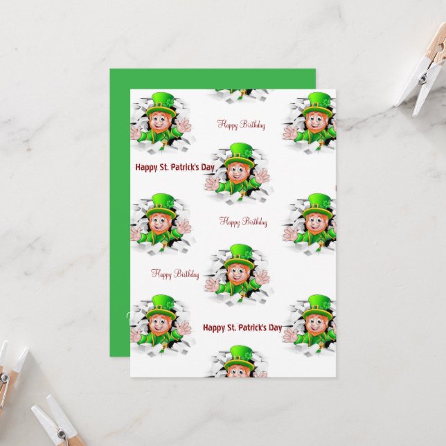Invitación de cumpleaños feliz Día de San Patricio (Anverso/Reverso In Situ)