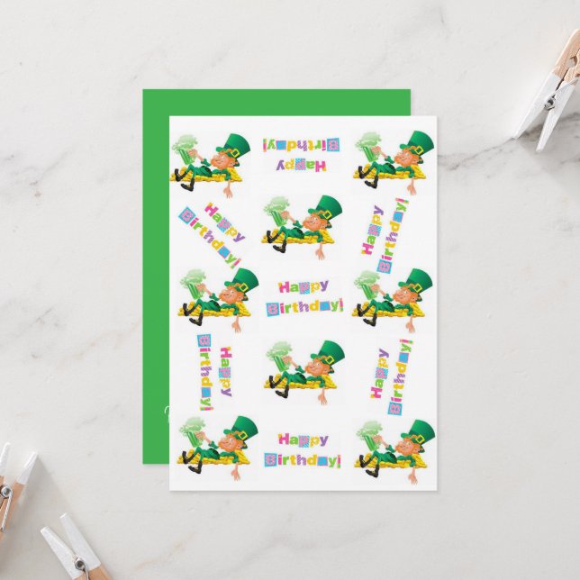 Invitación de cumpleaños feliz Día de San Patricio (Anverso/Reverso In Situ)