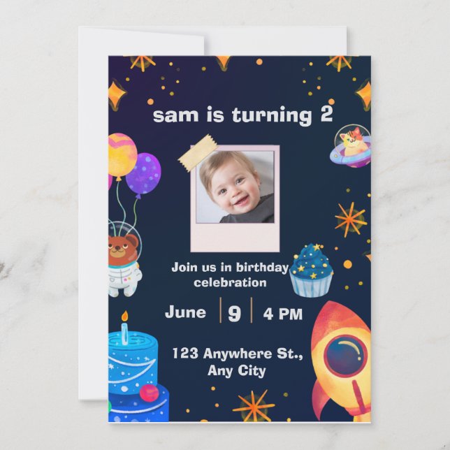 ✨ Invitación de Cumpleaños Feliz | Fiesta Personal (Anverso)