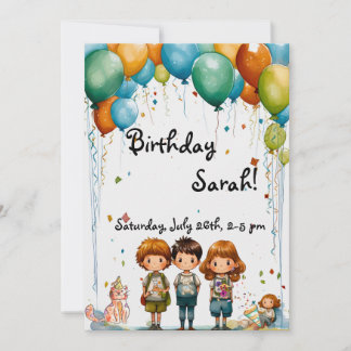 Invitación de cumpleaños feliz, invitación de cump