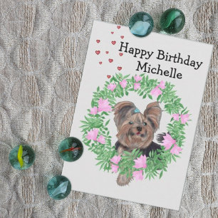 Invitación de cumpleaños feliz Yorkshire Terrier