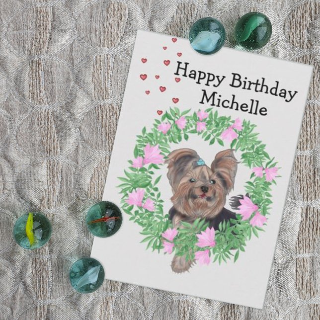 Invitación de cumpleaños feliz Yorkshire Terrier (Subido por el creador)