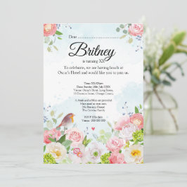 Invitación de cumpleaños femenina personalizable –