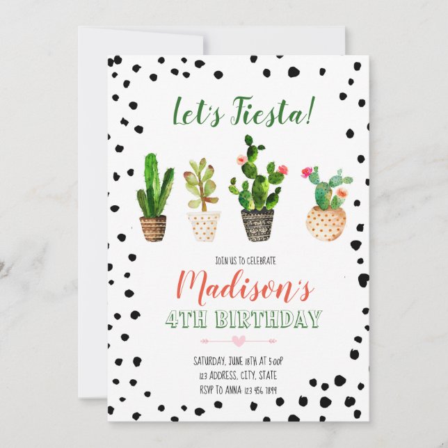 Invitación de cumpleaños fiesta (Anverso)