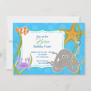 Invitación de Cumpleaños - Fiesta Bajo el Mar