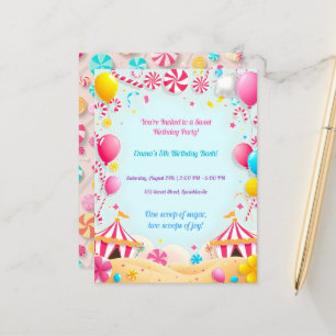 Invitación de Cumpleaños Fiesta Carnaval de Dulces