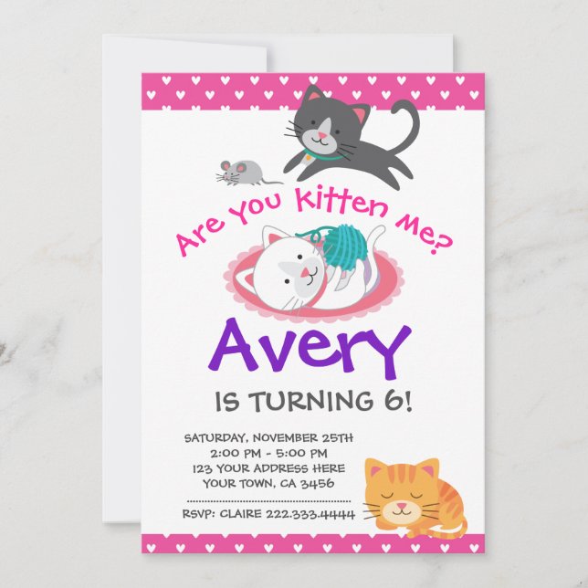 Invitación de cumpleaños, fiesta de adopción Masco (Anverso)