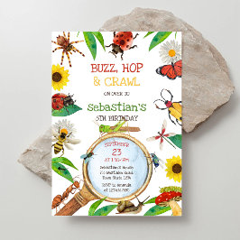 Invitación de cumpleaños fiesta de insectos bichos