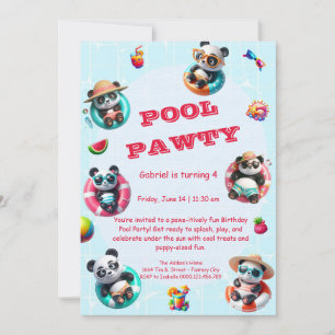 Invitación de cumpleaños Fiesta de la piscina Cute