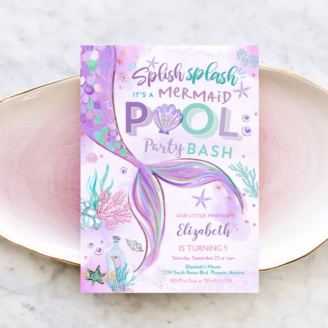 Invitación de Cumpleaños Fiesta de Piscina de Sire (Subido por el creador)