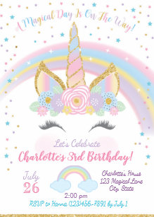 Invitaciones De Unicornio Zazzle Es Pasteles de unicornio para nino. invitaciones de unicornio zazzle es
