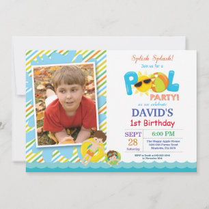 Invitación de Cumpleaños Fiesta en la Piscina Chor