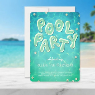 Invitación de cumpleaños Fiesta en la piscina Spli