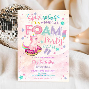 Invitación de Cumpleaños Fiesta Mágica de Espuma