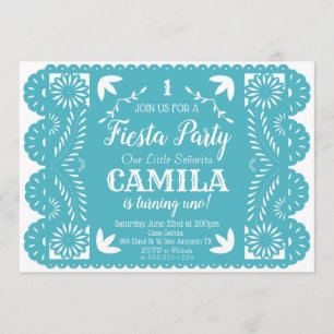 Invitación de cumpleaños Fiesta Papel Picado