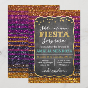 INVITACIÓN DE CUMPLEAÑOS Fiesta Sorpresa PARA CUAL