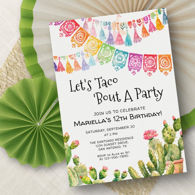 Invitación de cumpleaños Fiesta Taco Bout Cactus (Subido por el creador)