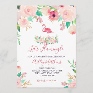 Invitación de cumpleaños Flamingo, ducha Flamingo