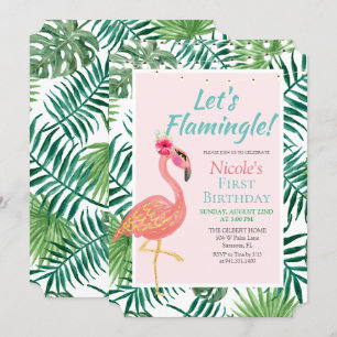 Invitación de cumpleaños Flamingo Flamingle para c