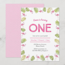Invitación de cumpleaños | flamingo tropical