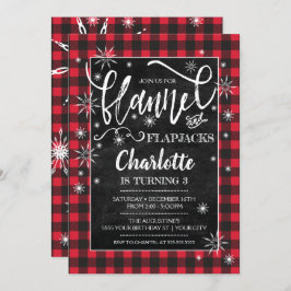 Invitación de cumpleaños Flannel & Flapjacks
