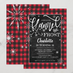 Invitación de cumpleaños Flannel & Frost