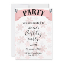 invitación de cumpleaños floral
