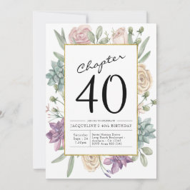 Invitación de cumpleaños Floral 40