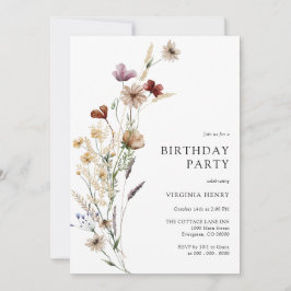 Invitación de cumpleaños floral boho