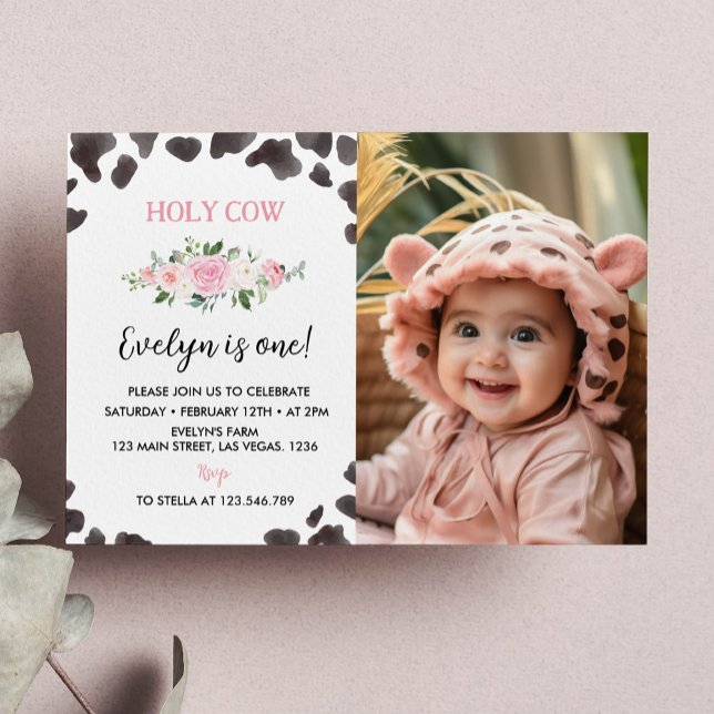 Invitación de cumpleaños floral con estampado de v (Subido por el creador)