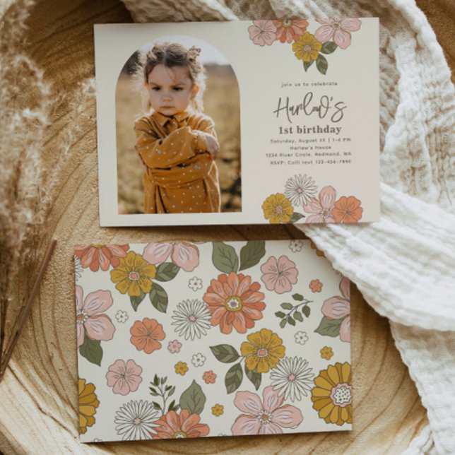 Invitación de cumpleaños floral | Cumpleaños de ni (Subido por el creador)
