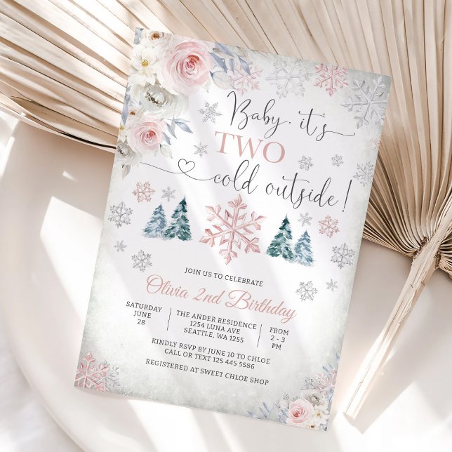 Invitación de cumpleaños floral de invierno para e (Subido por el creador)