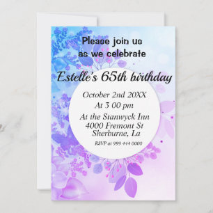 Invitación de cumpleaños floral de Lavender