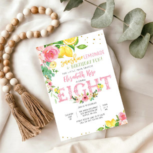 Invitación de cumpleaños floral de limón