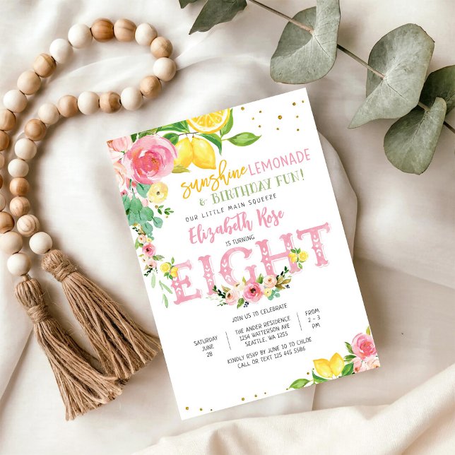 Invitación de cumpleaños floral de limón (Subido por el creador)