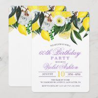 Invitación de cumpleaños floral de limón para cual