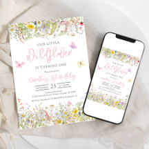 Invitación de cumpleaños floral de Little Wildflow