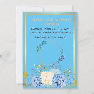 Invitación de cumpleaños floral desconocida