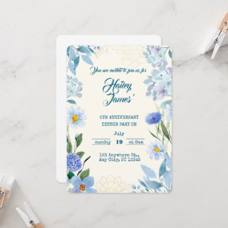 Invitación de cumpleaños floral dulce para niños