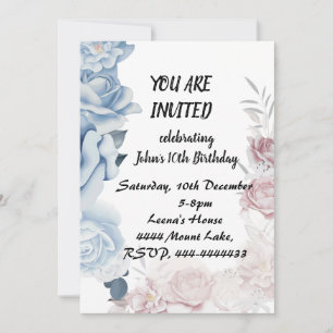 Invitación de cumpleaños floral encantada