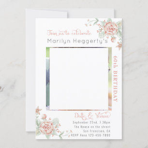 Invitación de cumpleaños floral femenina