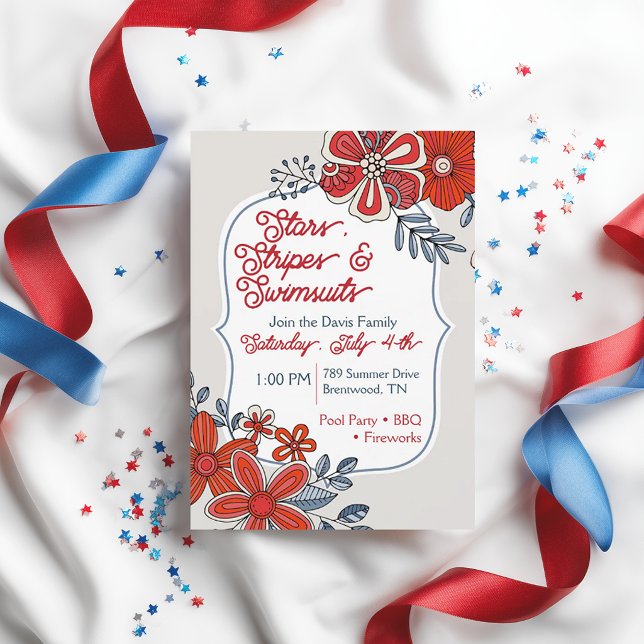 Invitación de cumpleaños floral moderna para el cu (Subido por el creador)