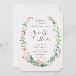 Invitación de cumpleaños floral para adultos Cualq