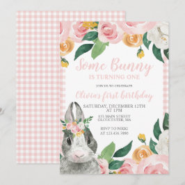 Invitación de cumpleaños floral para el primer cum