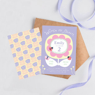 Invitación de cumpleaños floral para niñas, ¡Mira