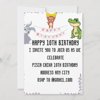 Invitación de cumpleaños floral para niños con lec