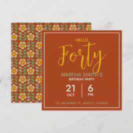 Invitación de Cumpleaños Floral | Tarjeta Personal