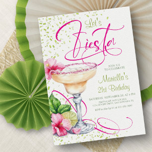 Invitación de cumpleaños floral tropical Margarita