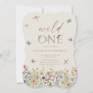 Invitación de cumpleaños floral Wild One para el p