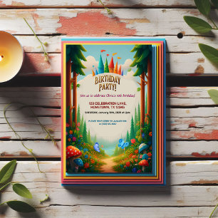 Invitación de cumpleaños forestal de Fairytale